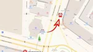 Автобусная остановка отправления в туры от метро Площадь Восстания