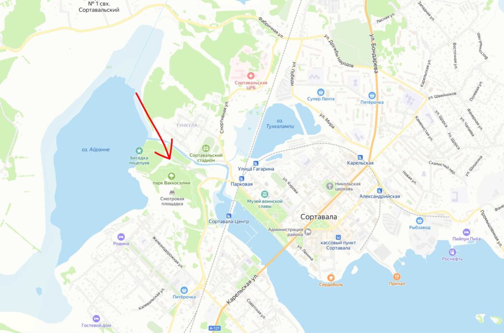 Парк Ваккосалми на карте