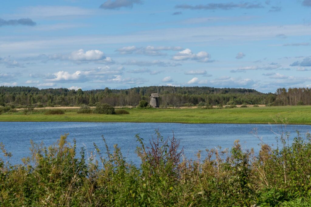 Мельница через воду реки Сороть, Михайловская усадьба